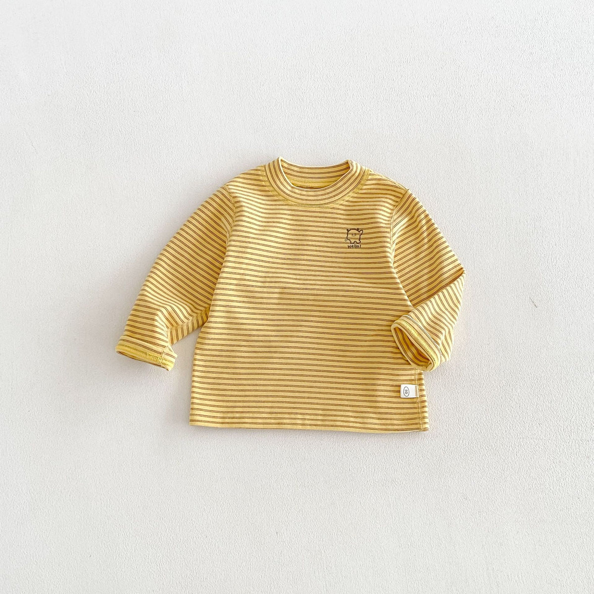 キッズ ボーダー ワンポイント刺繍 長袖Tシャツ / イージー ロングパンツ【mh0014771】