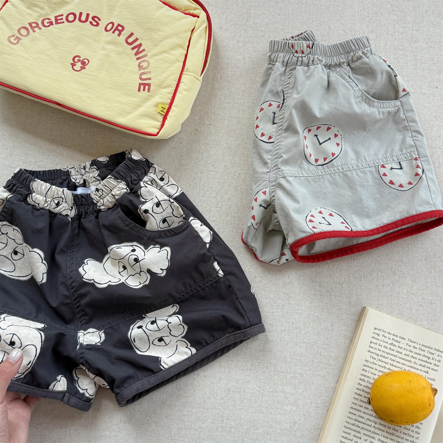 Dog Clock Graphic Cotton Shorts グラフィック ショートパンツ【mh0012649】