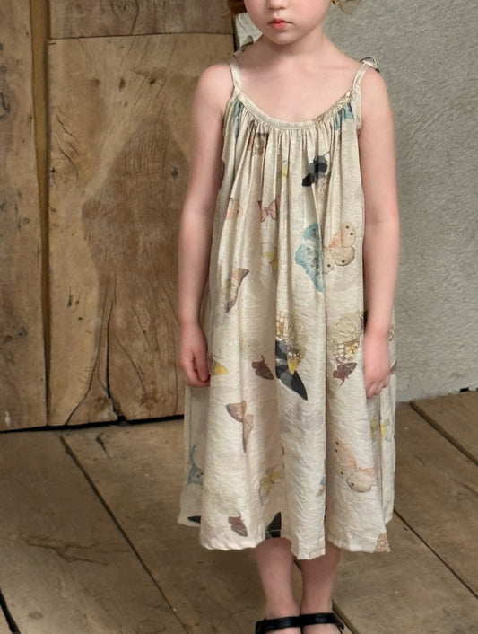Flower Embellished V Neck Smock Dress 立体フラワー スリット ノースリーブワンピース【mh0012812】