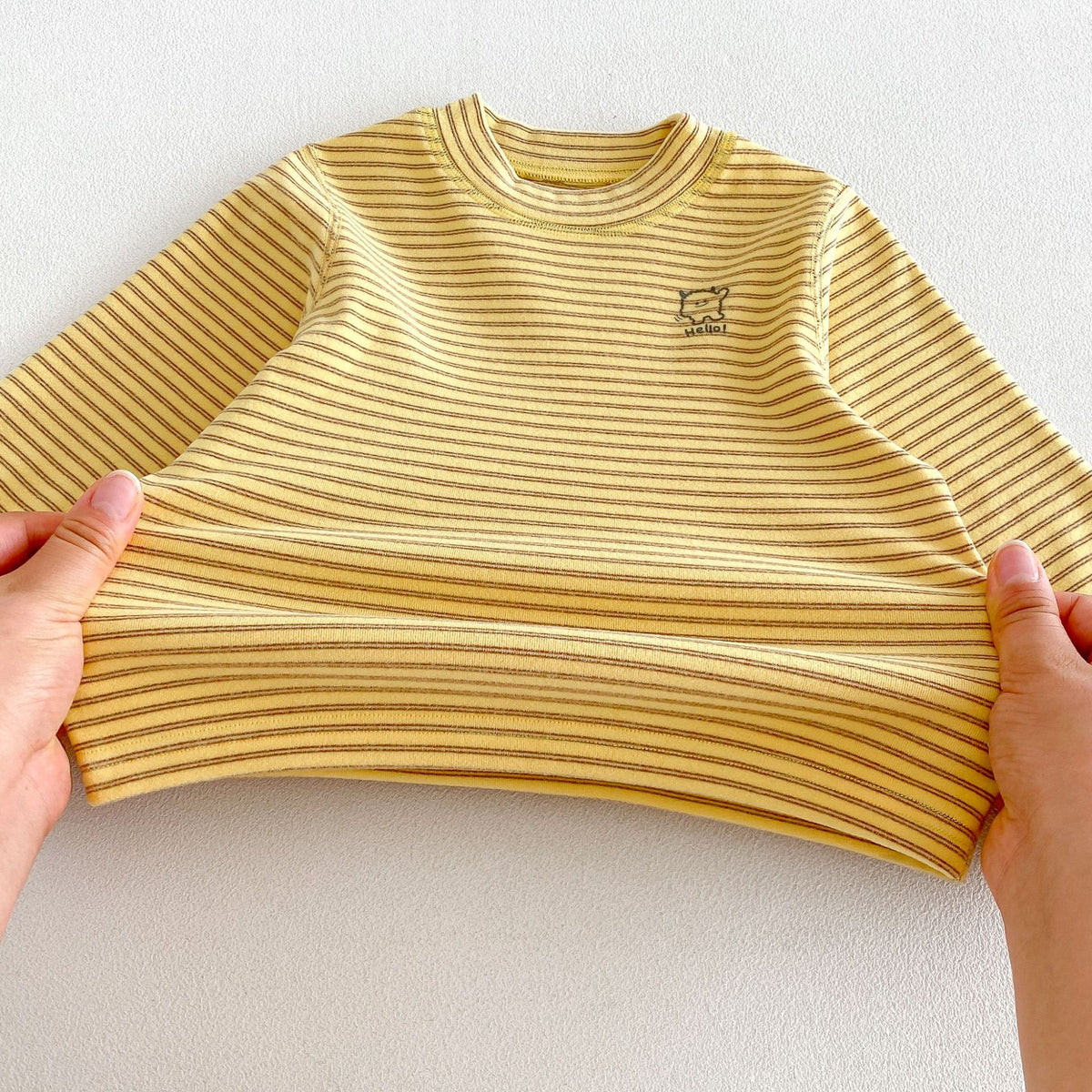キッズ ボーダー ワンポイント刺繍 長袖Tシャツ / イージー ロングパンツ【mh0014771】