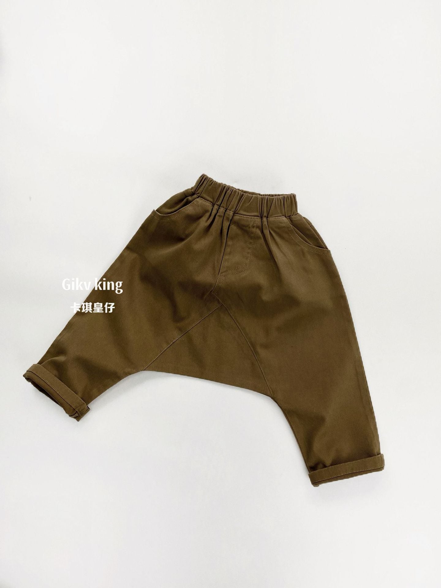 Khaki Cotton Wide Leg Sarrouel Pants サルエルパンツ【mh0012578】