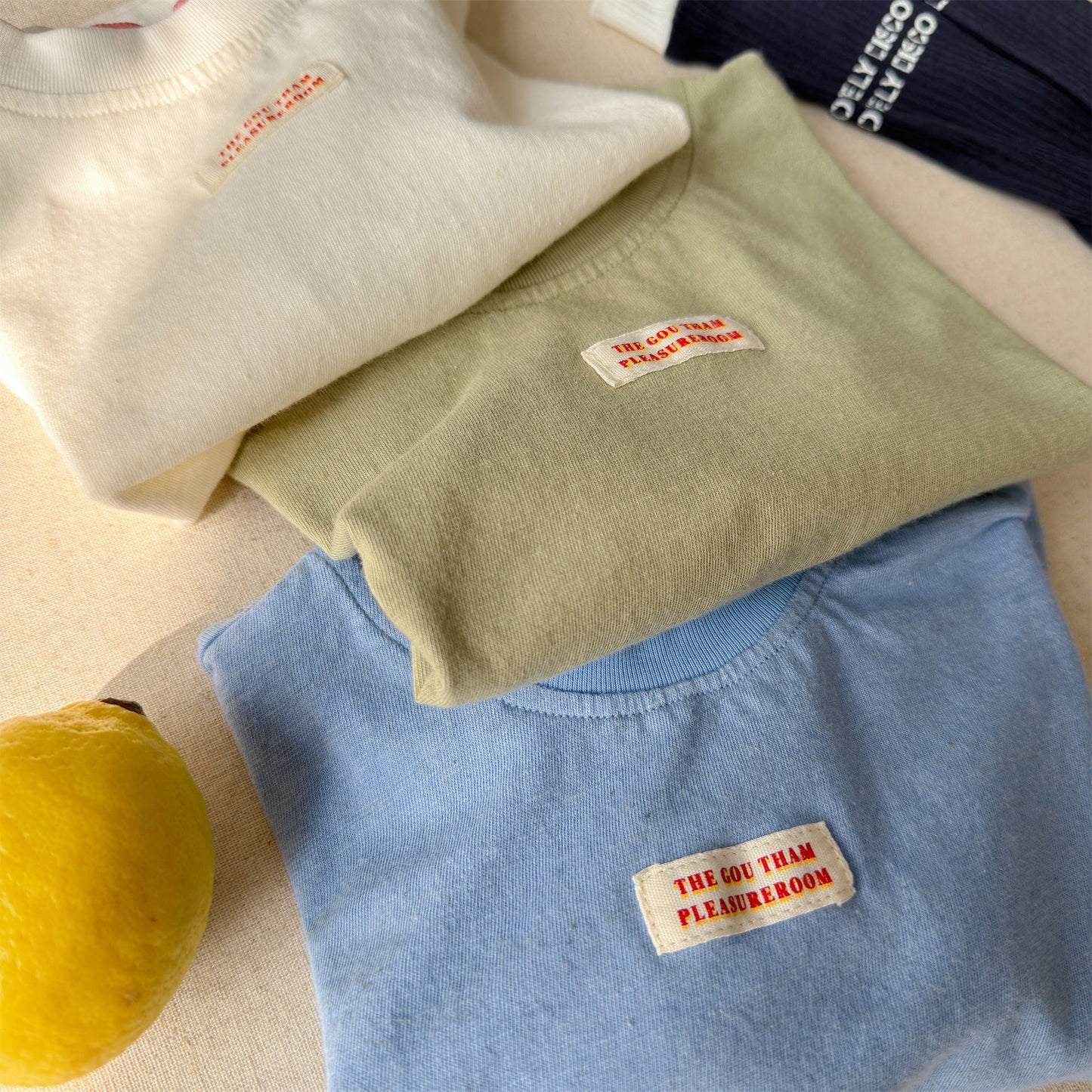 Minimal Woven Patch T-Shirt ドロップショルダー 半袖Tシャツ【mh0013224】