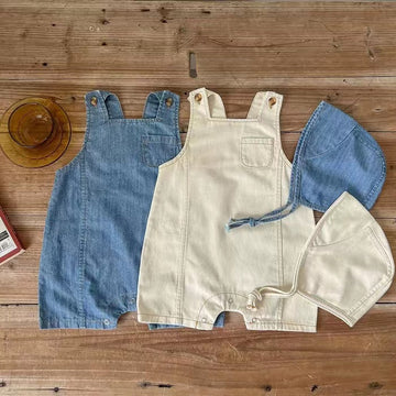 Cotton Denim Overalls Set ノースリーブロンパース【mh0012903】