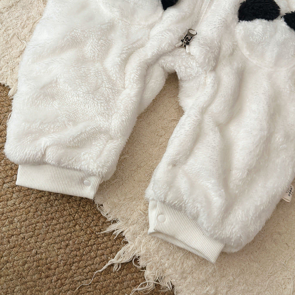 アウタージャンプスーツ パンダコスチューム ボア 中綿 厚手 フード付【mh0011693】