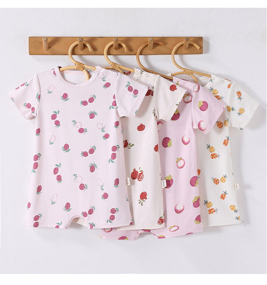 Fruit Pattern Cotton Romper フルーツ 半袖ロンパース【mh0013044】