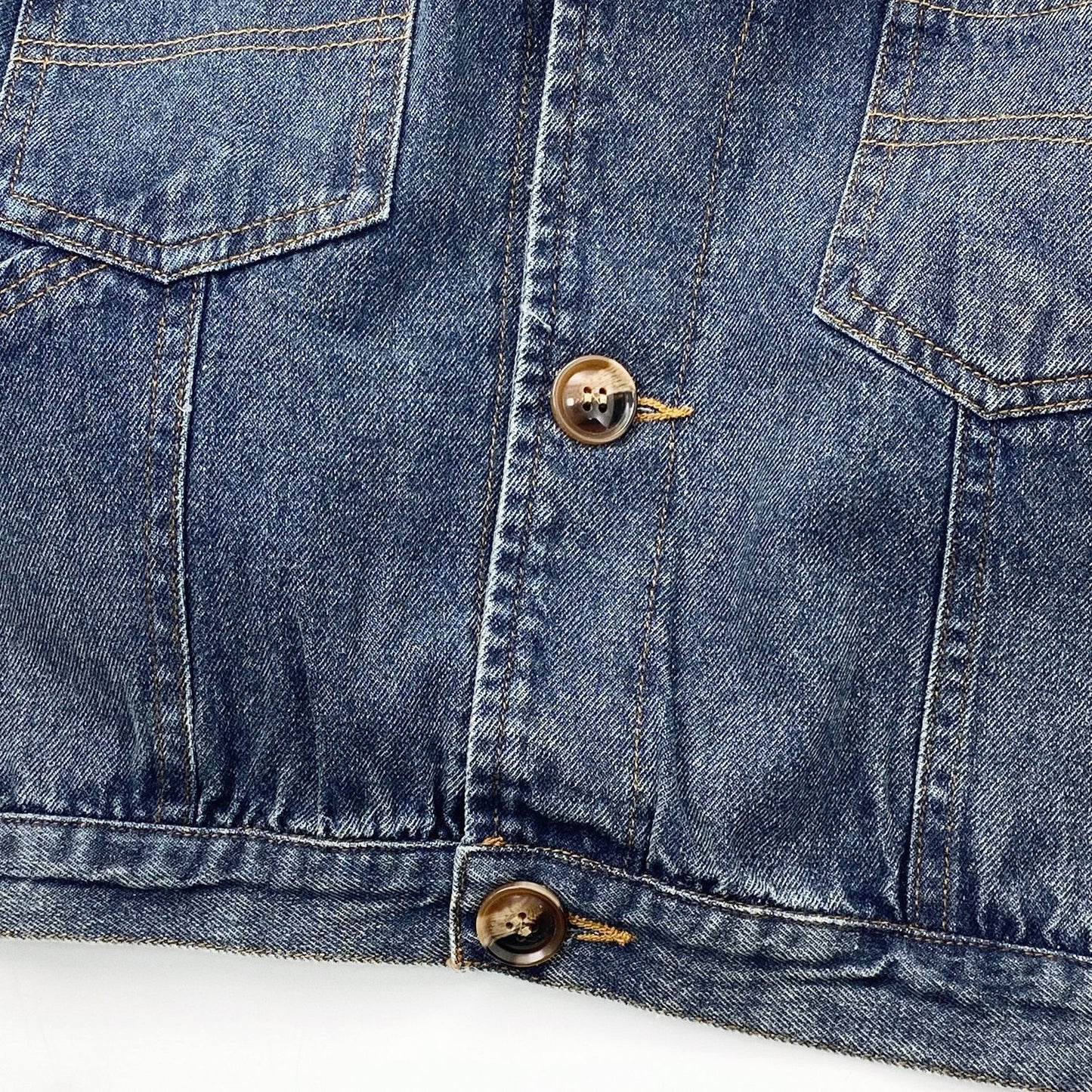 Vintage Wash Denim Drop Shoulder Jacket キッズ デニムジャケット【mh0012570】