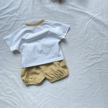 Cartoon Animal Print Set アニマル 半袖Tシャツ ショートパンツセット【mh0012907】