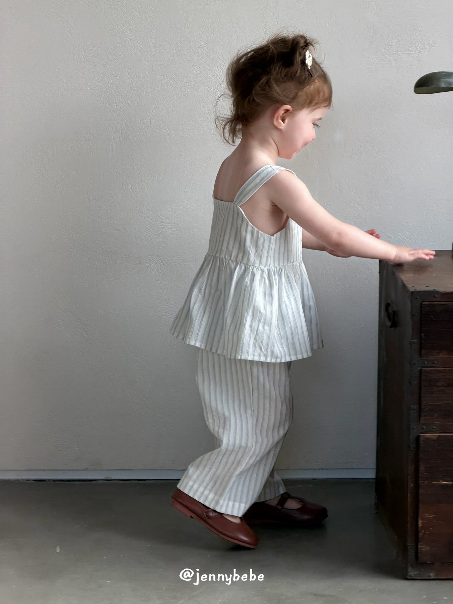 Striped Cami Wide Pants Set ストライプ キャミ ワイドパンツ セット【mh0012529】