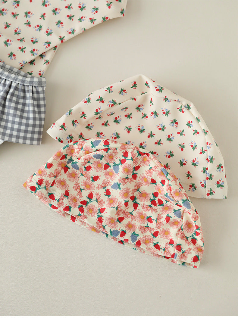 UPF50 Plus Floral Gingham Long Sleeve Swimsuit 花柄 ギンガムチェック 水着【mh0012600】