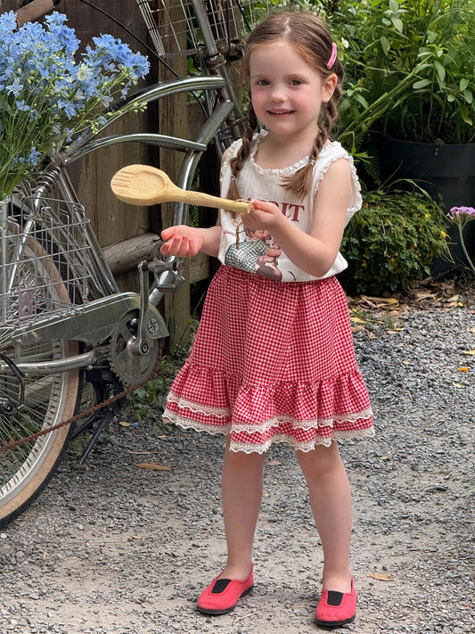 スカート チェック裾レースフリルガーリースカート【mh0009877】