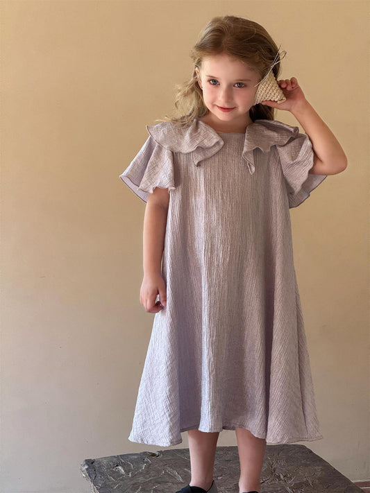 半袖ワンピース ダブルフライングスリーブドレスワンピース【mh0010248】