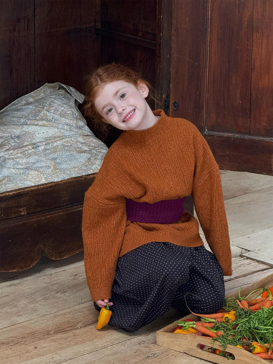 ニット・セーター ボトルネックセーター ざっくり ハイネック シンプルプルオーバー【mh0011749】