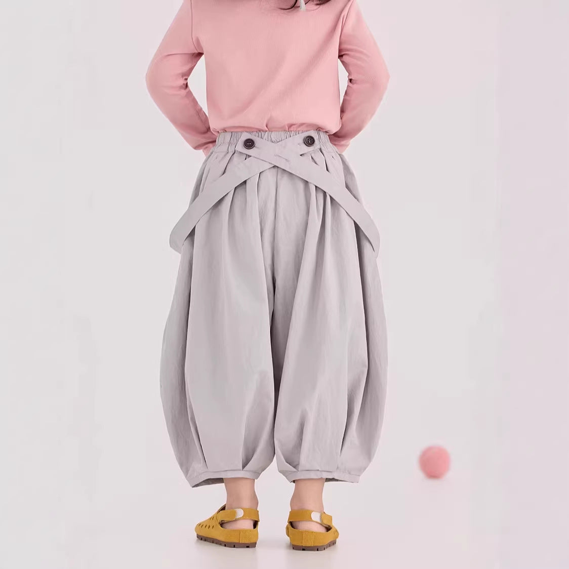 Korean Style Cropped Bloomers サルエル クロップドパンツ【mh0012384】 90cm / Rice ash mamahalo shop