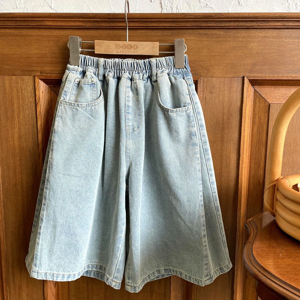 ロングパンツ・スウェットパンツ サイドプリーツワイドクロップドデニムパンツガウチョパンツ【mh0010064】