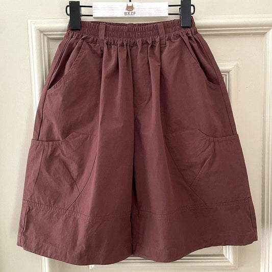 ロングパンツ・スウェットパンツ ワイドルーズクロップドパンツガウチョパンツ【mh0010067】