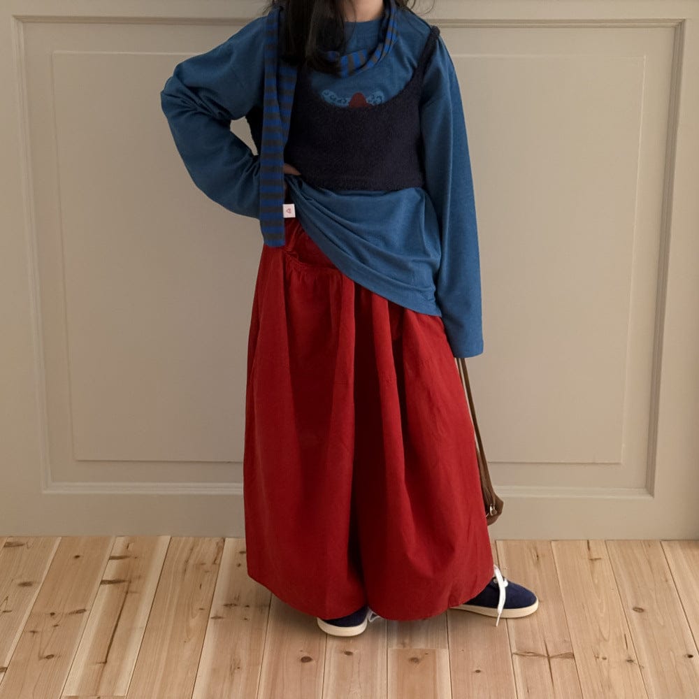 ロングパンツ・スウェットパンツ ゆったりワイドレッグパンツ 無地カジュアルロングパンツ【mh0010780】