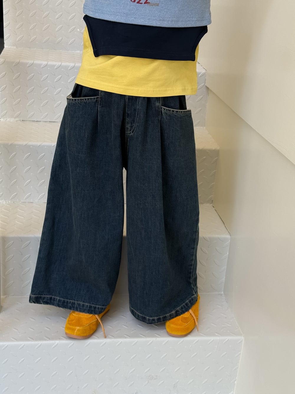 デニムパンツ ワイドストレートデニムパンツ ゆったりカジュアルロングパンツ【mh0010781】