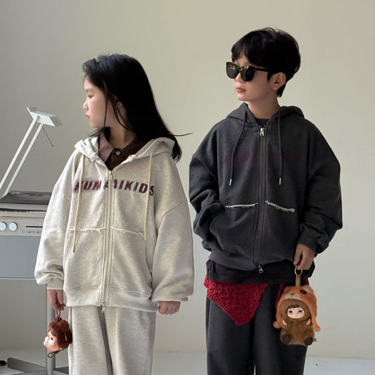 長袖セットアップ ロゴスウェットジップパーカー+スウェットパンツセットアップ【mh0010939】