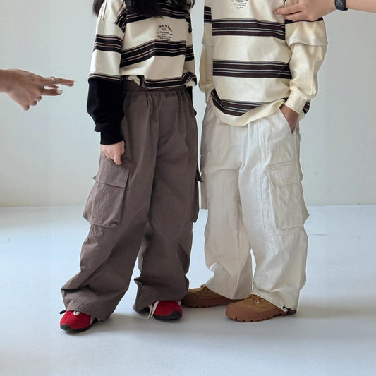 ロングパンツ・スウェットパンツ ベーシックワイドカーゴパンツ キッズイージーパンツ【mh0010970】