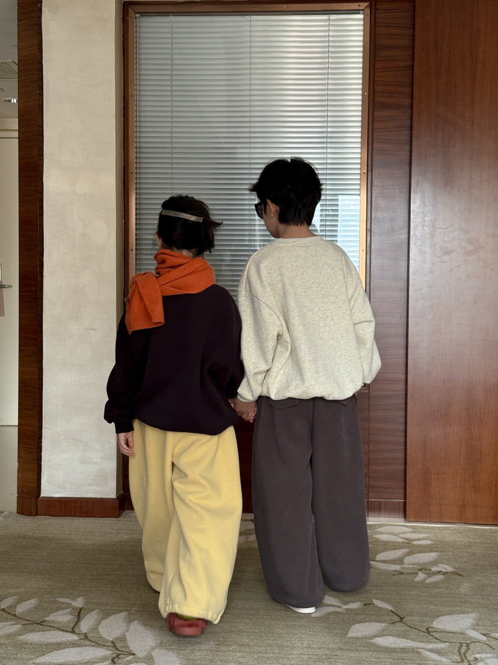 ロングパンツ・スウェットパンツ スウェットパンツ キッズ 裏起毛 厚手 無地 ストレート ルーズフィット【mh0011672】