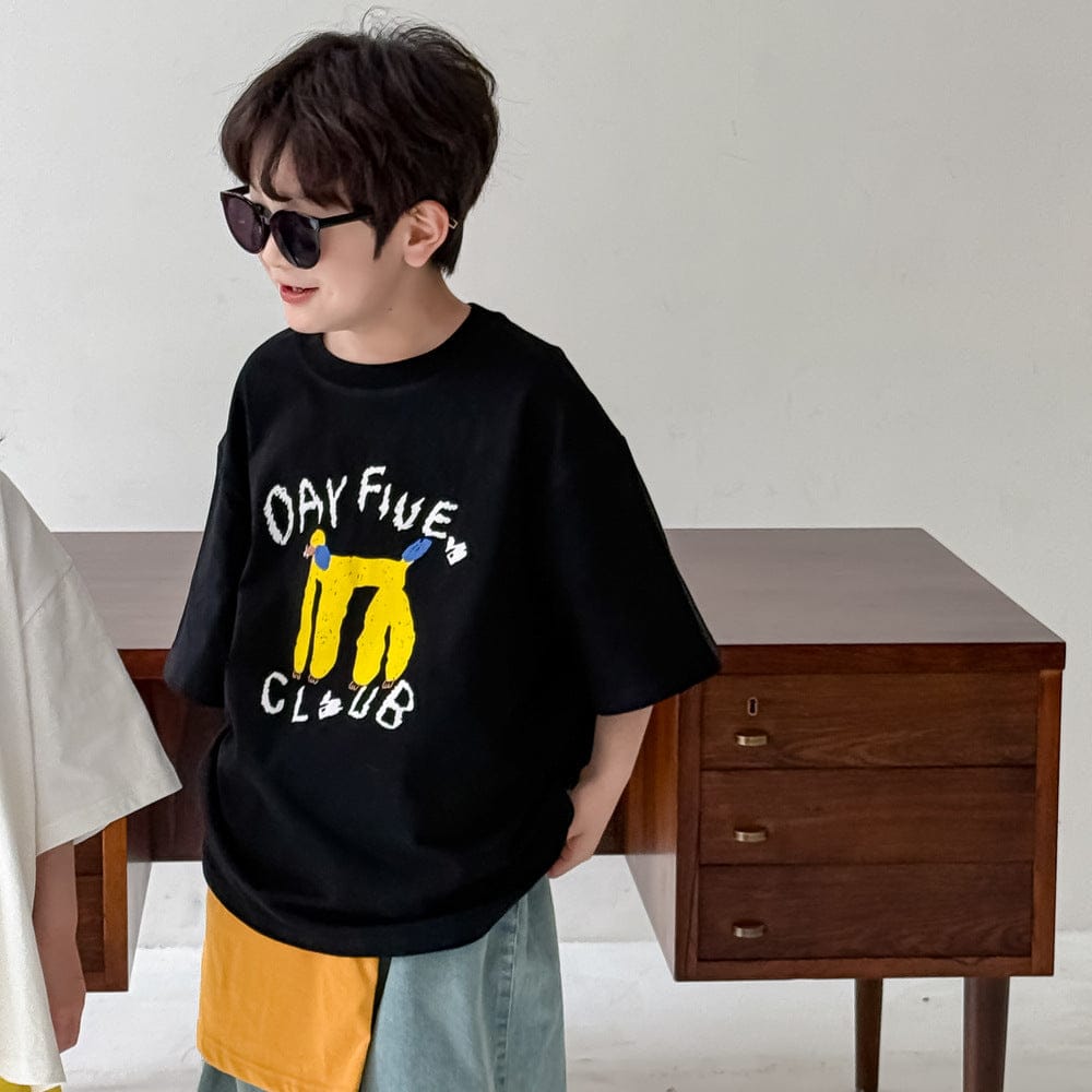 半袖Tシャツ Black / 90cm プリントロゴ半袖Tシャツ【mh0010042】