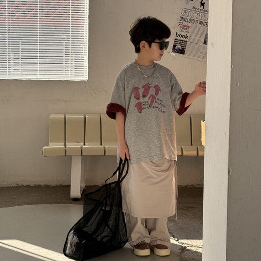 半袖Tシャツ ドッグ犬プリントルーズ半袖Tシャツ【mh0009698】