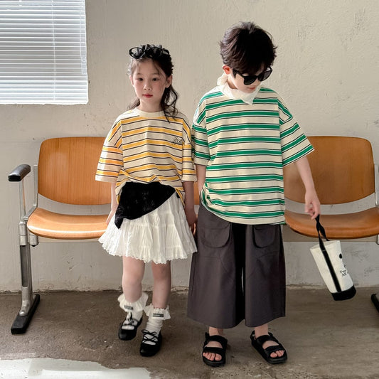 半袖Tシャツ バックレターロゴボーダー半袖Tシャツ【mh0010059】