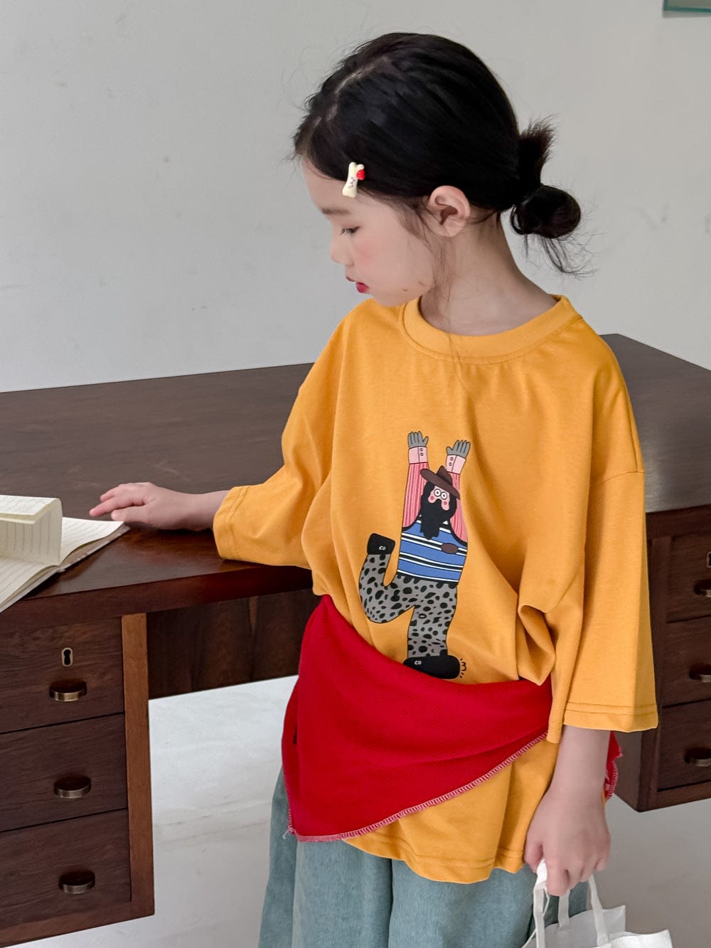 半袖Tシャツ Yellow / 110cm ダンサープリント半袖Tシャツ【mh0010062】