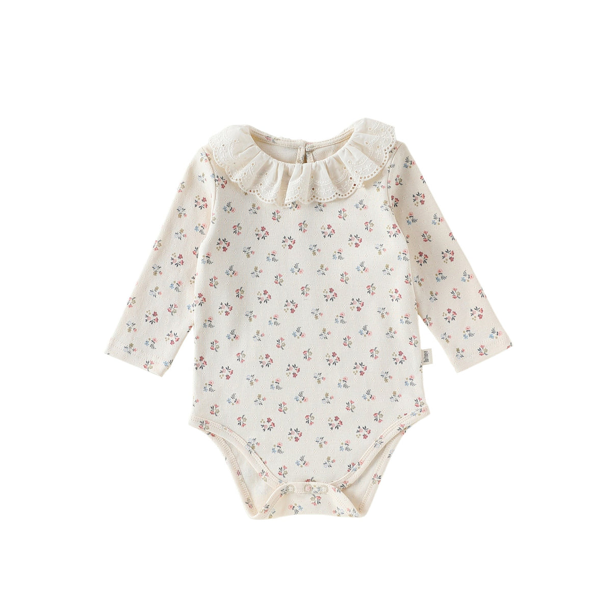 Lace Collar Floral Romper レースカラー 長袖ロンパース【mh0012328】 66cm / The bouquet is full of fart clothes mamahalo shop