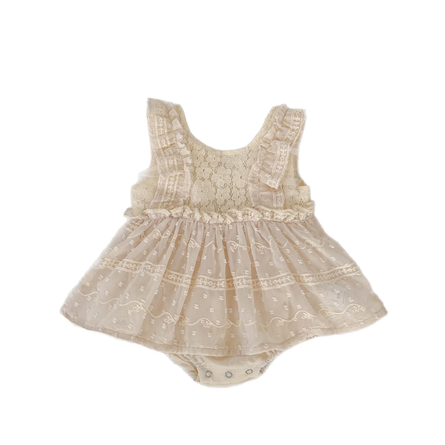 Lace Flutter Sleeve Bodysuit レース フリル袖 ロンパース【mh0012491】 Engepapa ノースリーブロンパース