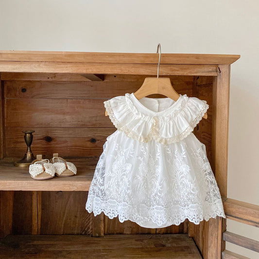 Lace Ruffle Dress Romper チュール レース フリル袖 ロンパース【mh0012494】 Engepapa 半袖ロンパース