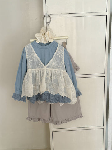 Lace Tencel Jacquard Vest レース ジャガードベスト【mh0012287】 Laibaobao