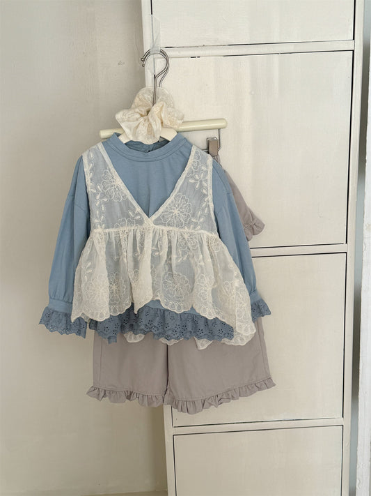 Lace Tencel Jacquard Vest レース ジャガードベスト【mh0012287】 Laibaobao