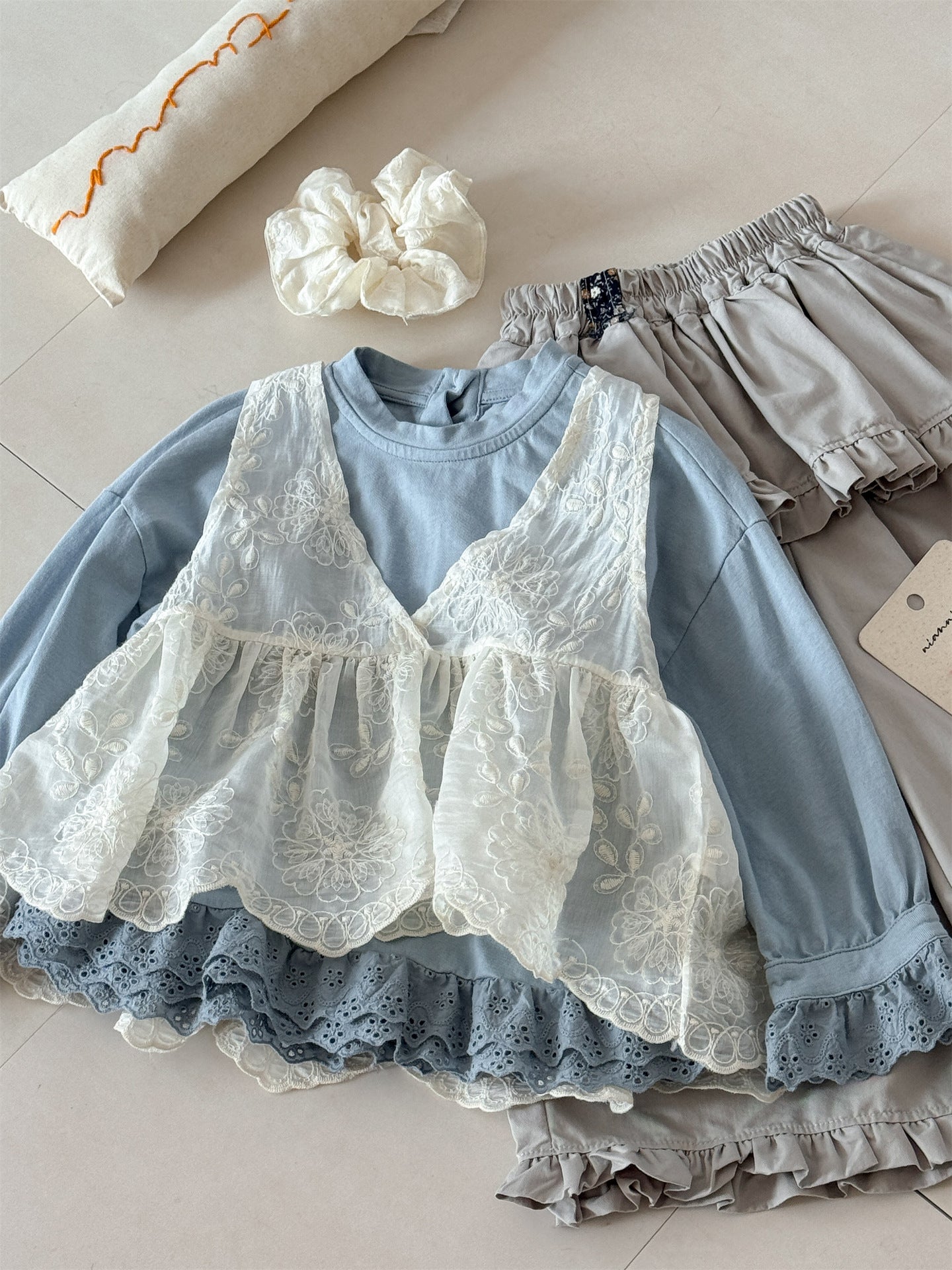 Lace Tencel Jacquard Vest レース ジャガードベスト【mh0012287】 Laibaobao