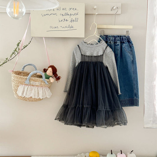 ノースリーブワンピース キャミソールチュールドレスワンピース チュチュキャミワンピドレス【mh0009209】