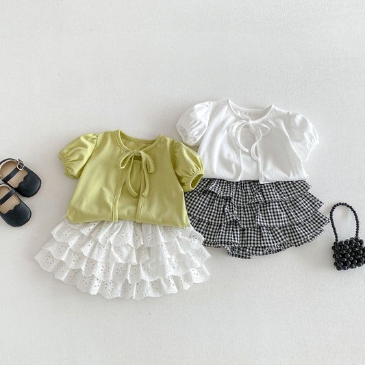 Layered Ruffle Cotton Skirt レース ギンガムチェック スカート【mh0012706】 angou スカート