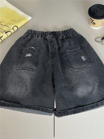 Letter Denim Shorts ロゴ デニムハーフパンツ【mh0012961】 snidols ハーフパンツ・ショートパンツ