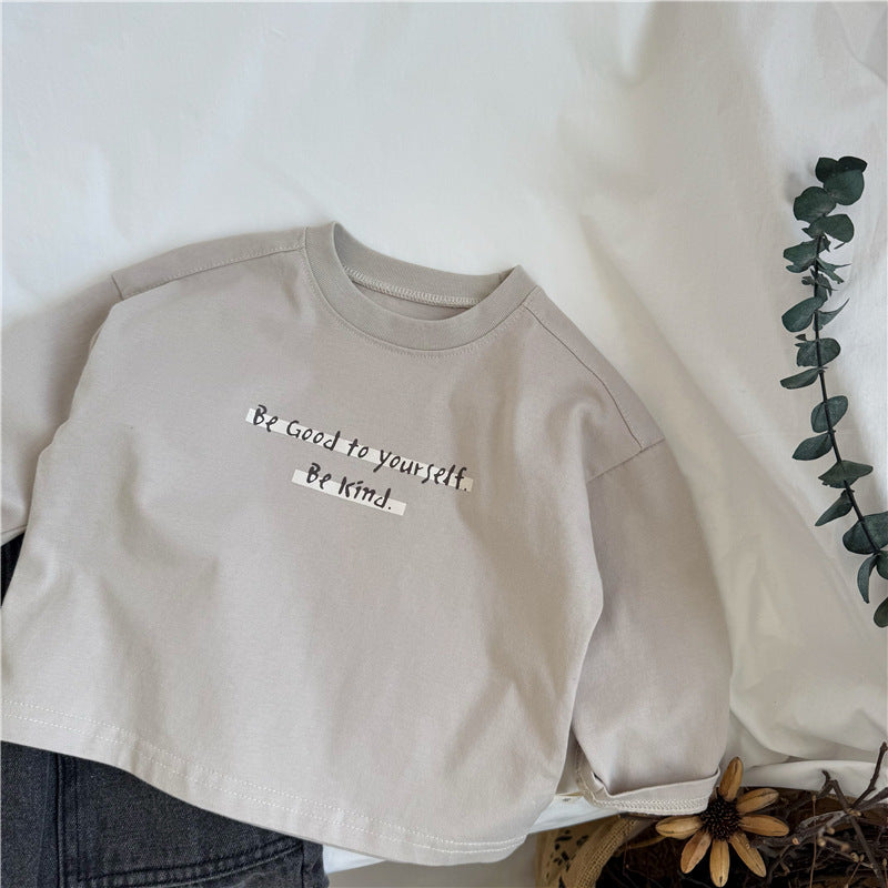 Letter Print Cotton Long Sleeve T 英字プリント 長袖Tシャツ【mh0012269】 GL-Kids
