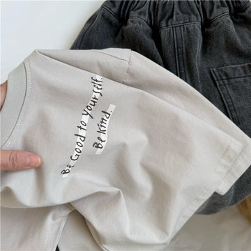 Letter Print Cotton Long Sleeve T 英字プリント 長袖Tシャツ【mh0012269】 GL-Kids