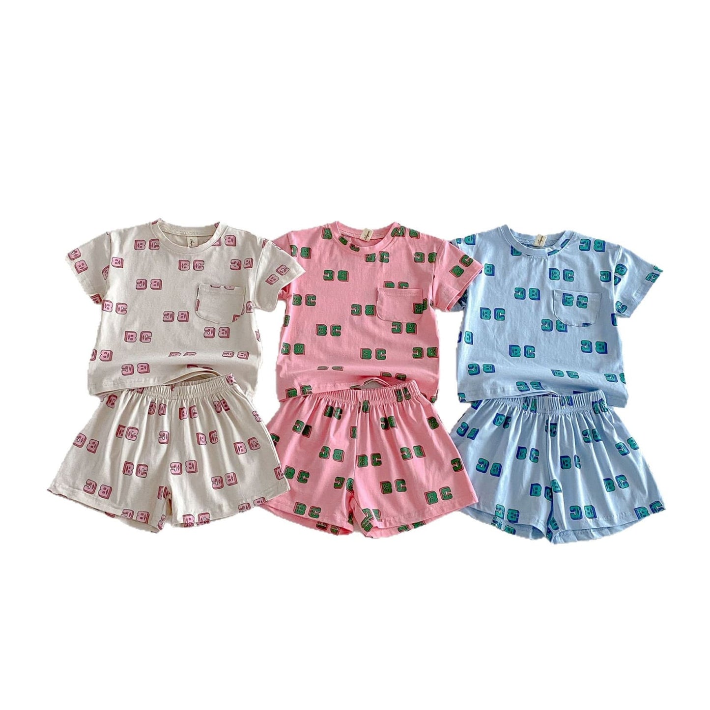 Letter Print Short Sleeve Shorts Set レタープリント 半袖 セットアップ【mh0012721】 angou 半袖セットアップ