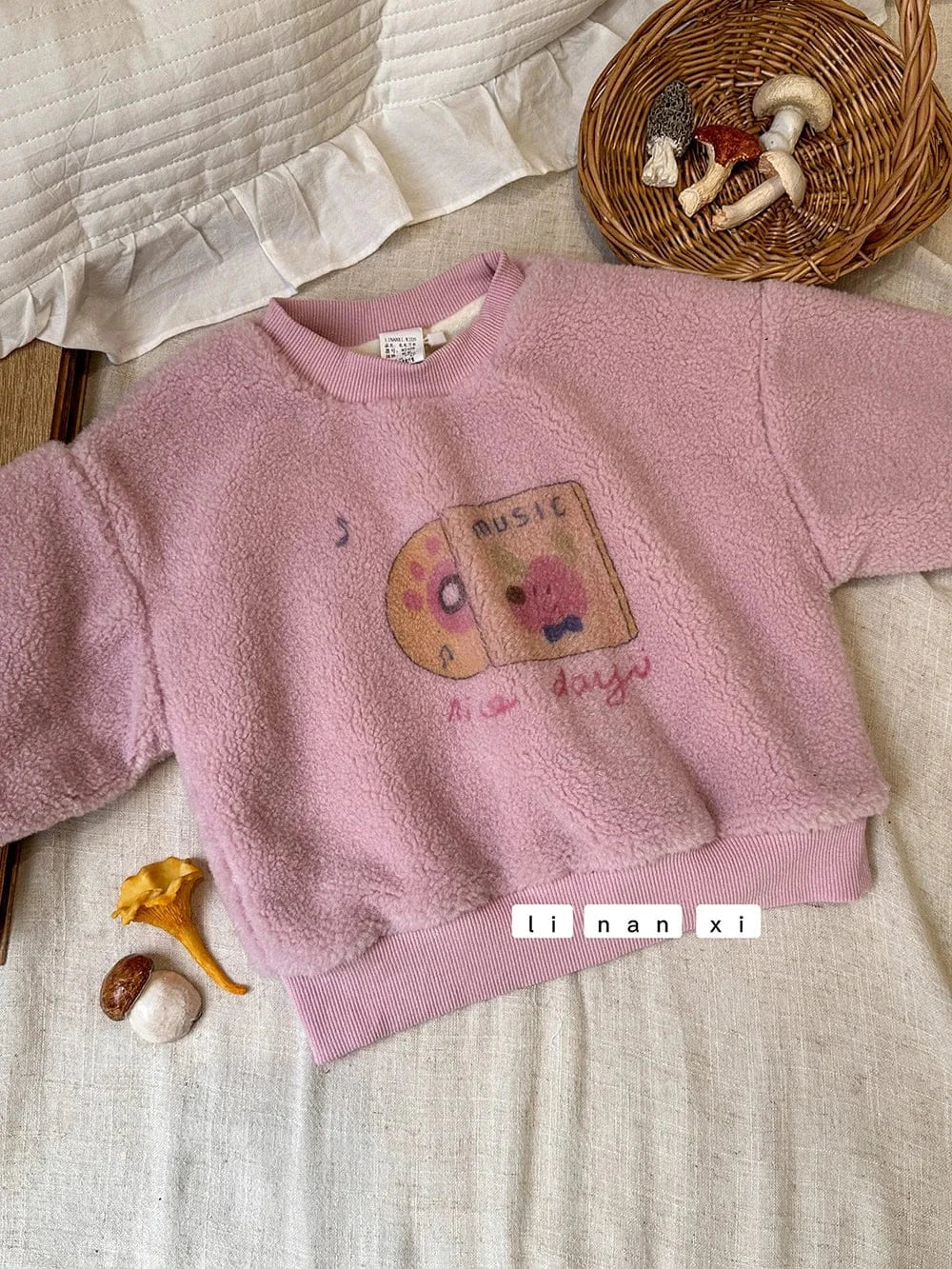 トレーナー・フーディ Pink / 130cm 6T キッズトップス プリントボアフリース長袖プルオーバー【mh0008301】