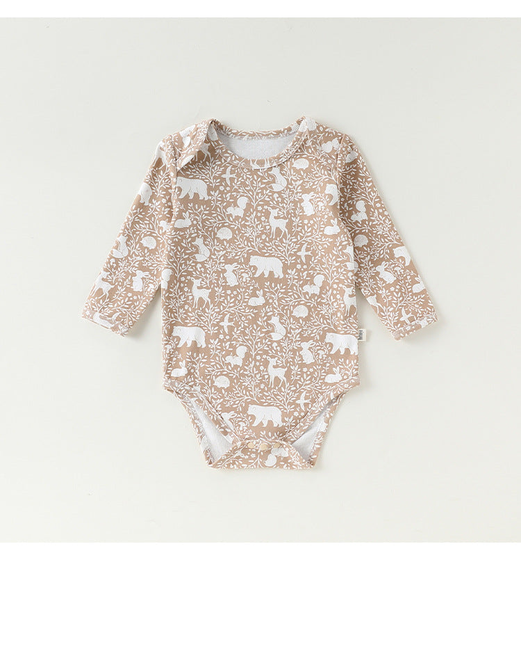Long-Sleeve Printed Romper プリント 長袖ロンパース【mh0012326】 Beitaoya
