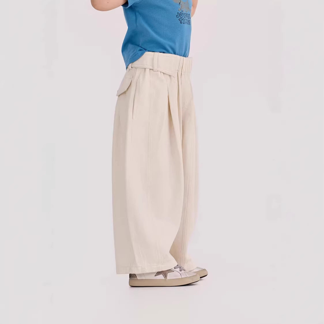 Loose Fit Wide Leg Pants ルーズ ワイドパンツ【mh0012382】 90cm / White mamahalo shop