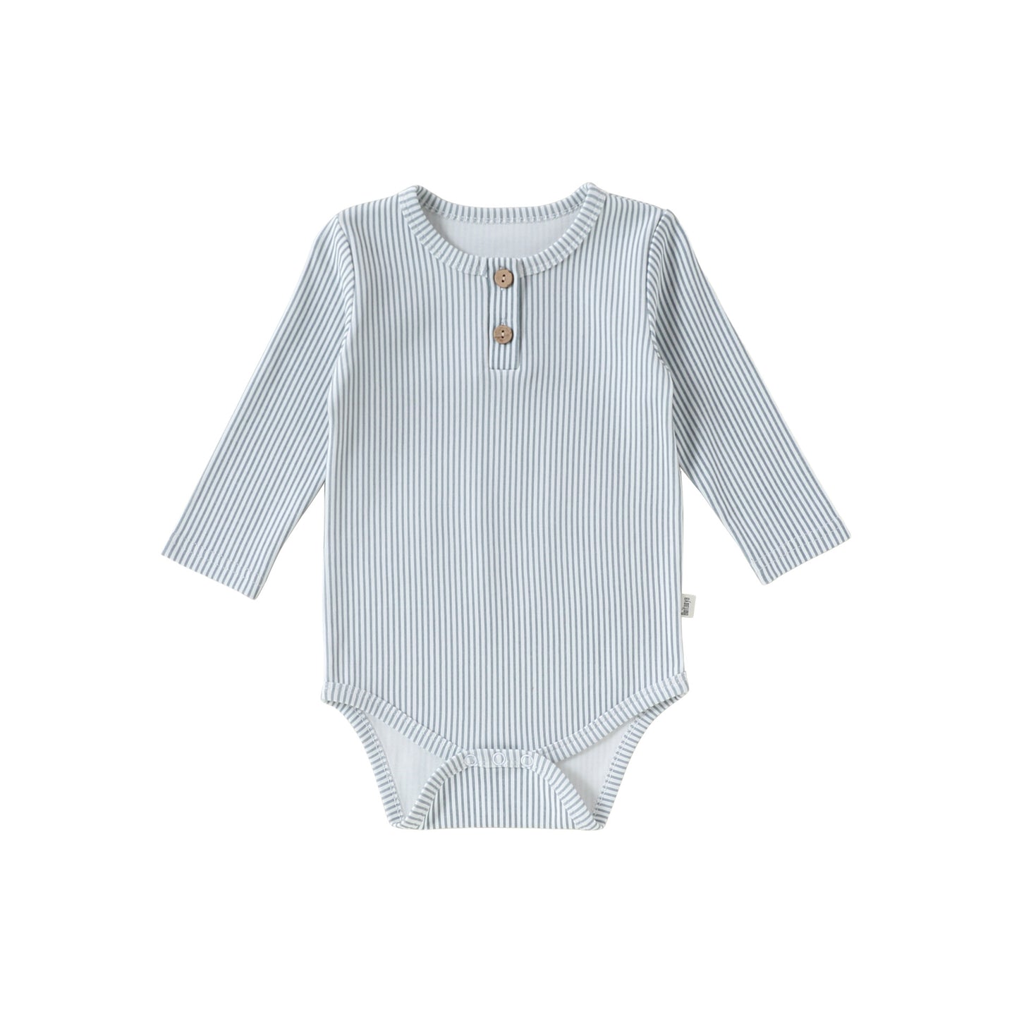 Lyocell Long-Sleeve Romper リヨセル 長袖ロンパース【mh0012335】 66cm / Gray stripe mamahalo shop
