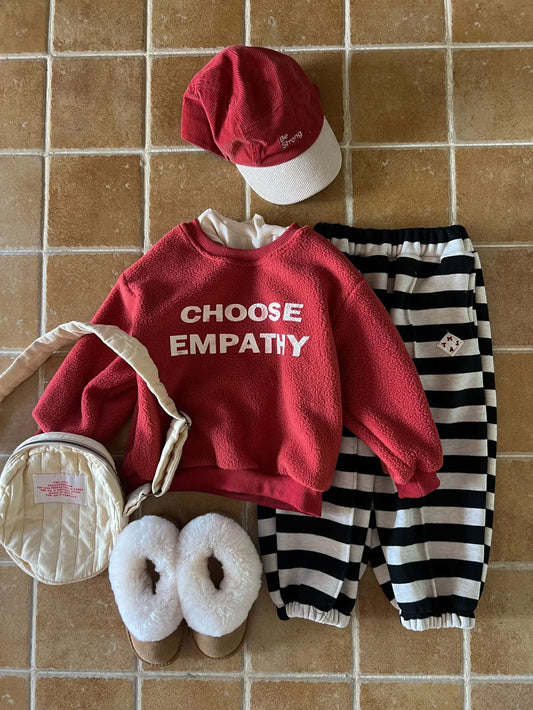 トレーナー・フーディ キッズトップス レターロゴ ボアフリース 長袖スウェットトレーナー 2カラー【mh0003610】