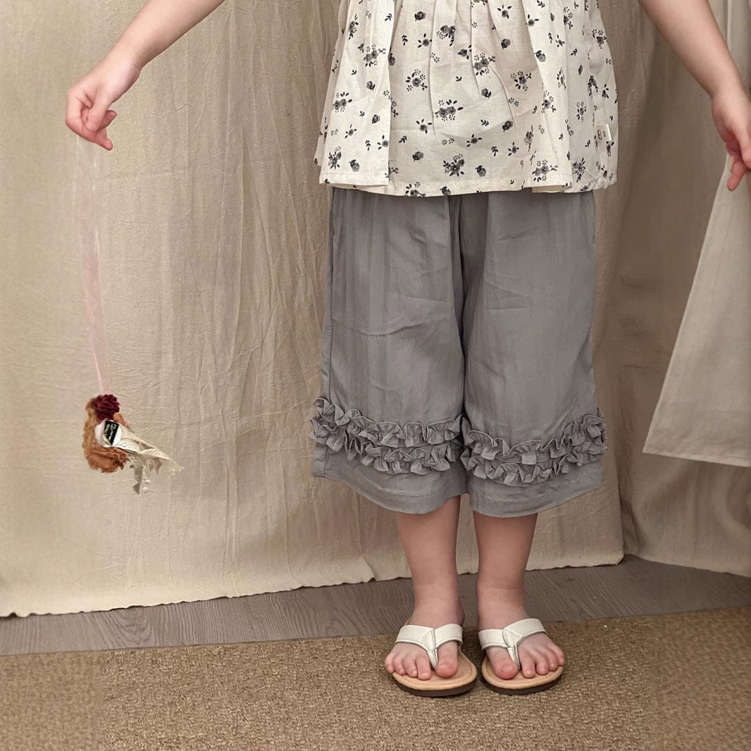 ハーフパンツ・ショートパンツ Gray / 90cm フリルアクセントクロップドパンツ【mh0009737】