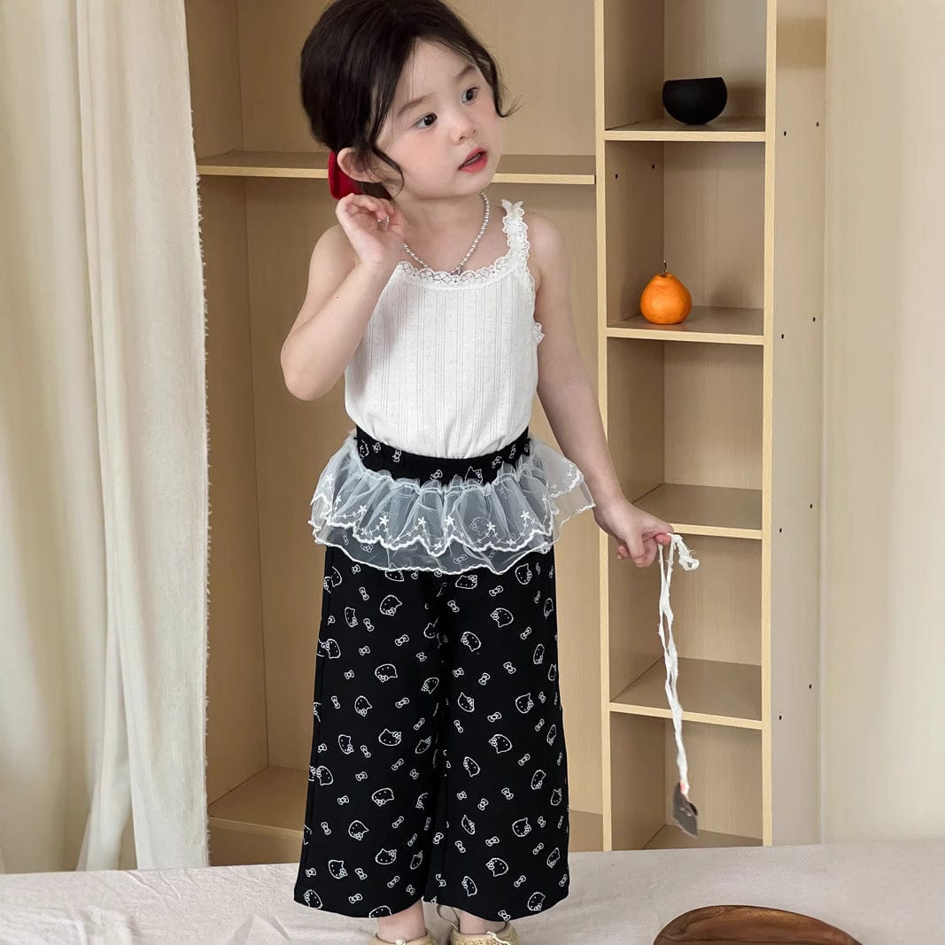 ロングパンツ・スウェットパンツ チュールフリルドッキングロングルーズパンツ【mh0009742】