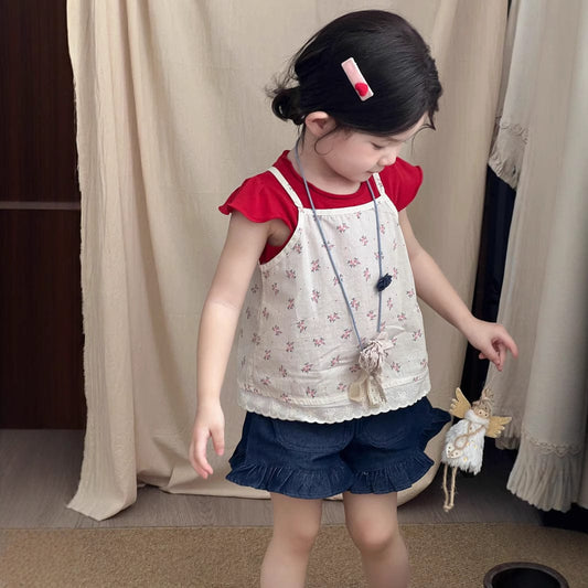 ハーフパンツ・ショートパンツ フリルデニムショートパンツ【mh0009747】