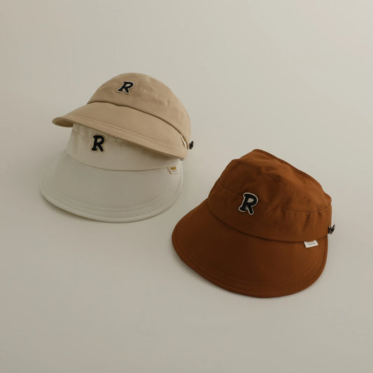 ベビー用帽子 キッズ帽子 サンバイザー 日除け レターロゴ サマーハット