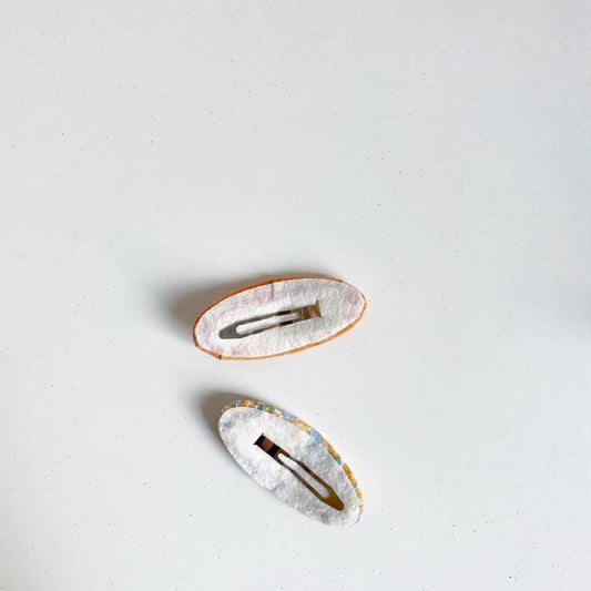 ヘアアクセサリー ベビー キッズ 刺繍 フラワー ヘアピン ヘアアクセサリー パッチンピン スリーピン 2個セット